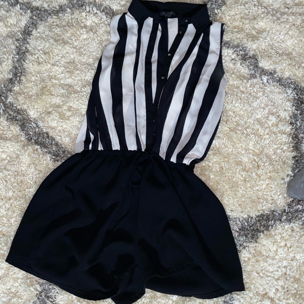 Forever21 Striped ButtonUp Romper